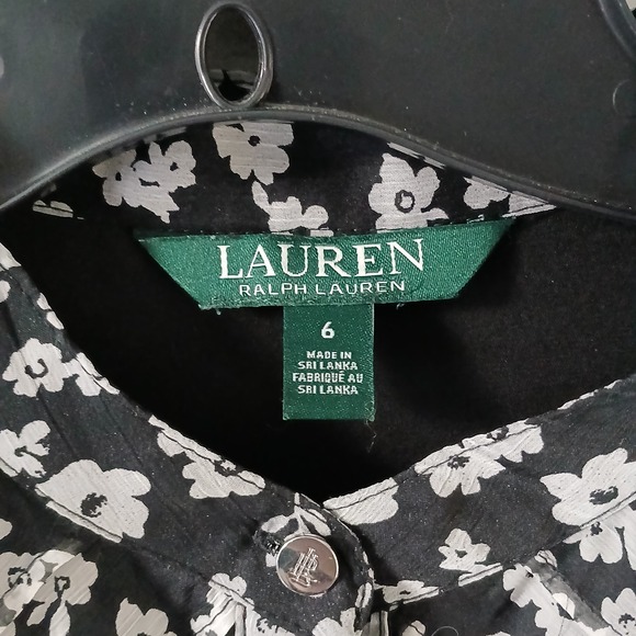 Lauren Ralph Lauren Women's Size 6 Maxi Dress Flutter Sleeve Floral Ruffle Hem - Picture 7 of 16